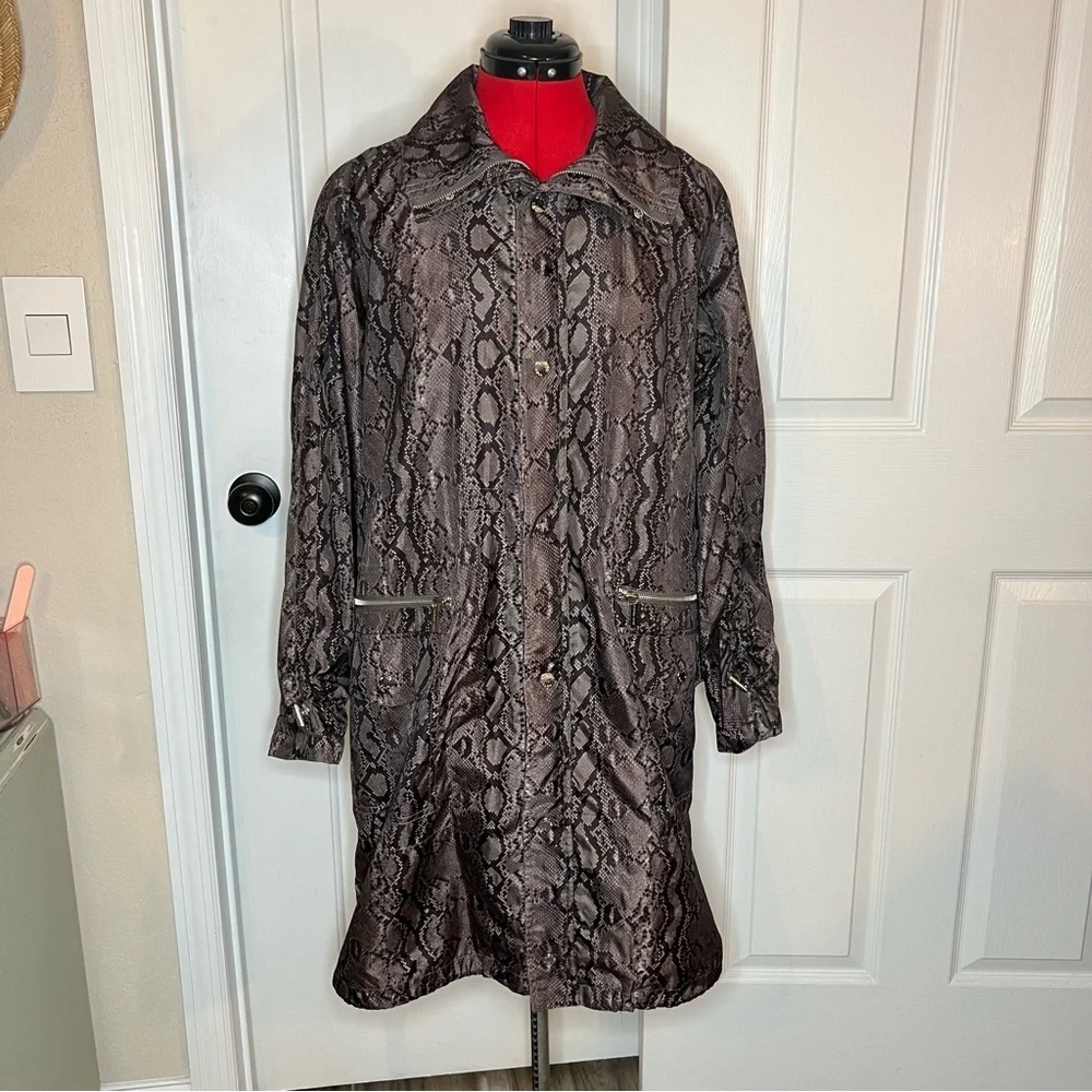 Michael Kors Snake Skin Print Windbreaker Lightweight Coat Jacket Womens Small.